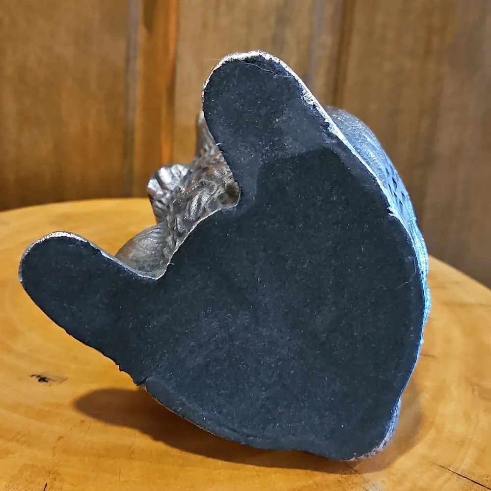 Silver Rabbit Sculpture 12.5" Tall Nice Hare Details - Picture 11 of 14